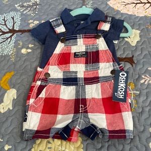 Osh gosh short overall set